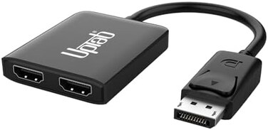UPTab DisplayPort to Dual HDMI 4K 60Hz Adapter Multi Monitor Splitter, Converter Multi-Stream Transport (MSTHub, DP to 2X HDMI 2.0 (DisplayPort to Dual HDMI