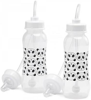 Hands-Free Baby Bottle - Anti-Colic Self Feeding Baby Bottle System 9 oz (2 Pack - Panda