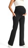 JOYSPELS Women's Maternity Pants with Pockets Over The Belly Pregnancy Bootcut Yoga Pants for Work Casual