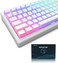 Womier Pudding Keycaps, PBT Keycaps 165 Keys Set Custom Keycap Set, Shine Through Keycaps OEM Profile, Universal Compatiability for 100%, 75%, 65%, 60% Keyboard-White