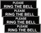 Haobase 4 PCS Please Ring The Bell Sign - Self Adhesive Vinyl Sticker (20cm x 5cm