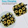 LitoDream Flower Silicone Airpods 3 Case 2021, YOMPLOW Case Cover for Apple Airpods 3rd Generation Floral Print Soft Flexible Cover for Air Pod 3 Women Girls, Skin with Keychain - Sunflower