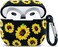 LitoDream Flower Silicone Airpods 3 Case 2021, YOMPLOW Case Cover for Apple Airpods 3rd Generation Floral Print Soft Flexible Cover for Air Pod 3 Women Girls, Skin with Keychain - Sunflower