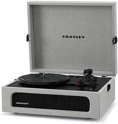 CROSLEY VOYAGER PORTABLE TURNTABLE WITH BLUETOOTH IN/OUT - GRAY