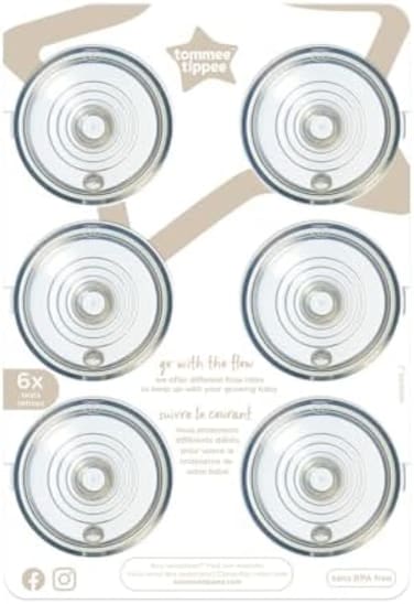 Tommee Tippee Natural Start Baby Bottle, Medium Flow, 3Months, Breast-Like for a Natural Latch, Anti-colic Valve, Soft Silicone, Pack of 6