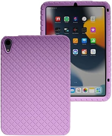 غطاء حماية VEAMOR Mini 7/6، مصنوع من السيليكون المطاطي المرن المقاوم للانزلاق، لحماية جهاز Apple iPad Mini 7th A17 Pro/6th Gen 8.3 بوصة 2024/2021، مقاوم للسقوط والصدمات (بنفسجي)