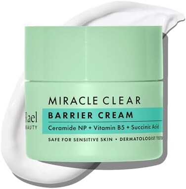 Rael Face Moisturizer, Miracle Clear Barrier Cream - Moisturizer Face Cream for Oily and Acne Prone Skin Lightweight, with Succinic Acid, Hydrating Vitamin B5, Vegan, Cruelty Free (1.8 oz