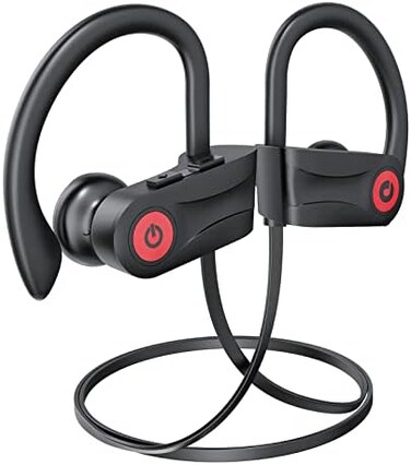 Boean Bluetooth Headphones, Running Wireless Earbuds with 10 Hours Playtime, HD Deep Bass Stereo IPX7 Waterproof Earphones for Workout and Sports, Bluetooth 5.1 CVC 6.0 Noise Cancelling Headsets
