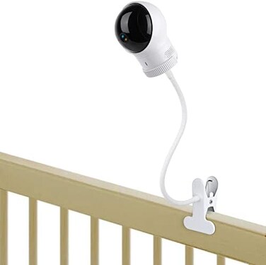 wochel Clip Mount for Eufy Baby Monitor Camera, Flexible Gooseneck Baby Monitor Holder for Crib Without Tools or Wall Damage - White