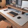 DAWNTREES Non-Slip Felt Desk Pad, 40''x16'' Extra Large Mouse Pad, Keyboard Pad, 100X40cm Desk Mat Protector, Light Grey