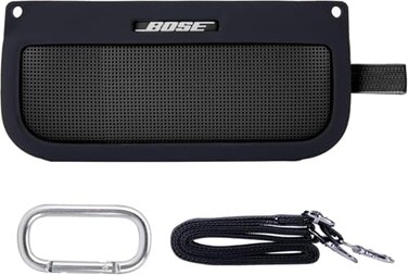 غطاء سيليكون ناعم بديل من co2CREA لسماعة Bose SoundLink Flex المحمولة بتقنية بلوتوث (غطاء سيليكون، غطاء أسود)