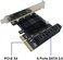 BTBcoin PCI-E SATA Expansion Card 6 Ports PCIe x4 to SATA 3.0 6Gbps Expansion Controller Adapter Card with 6 SATA Cables and Low Profile Bracket, Non-Raid( ASM1166(PCIE X4 SATA 6 Ports