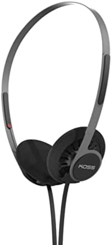 Koss KPH40 Utility On-Ear Headphones, Detachable Interchangeable Cord System, Retro Style, Ultra Lightweight Design (Stealth Black