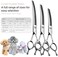 FOGOSP Dog Grooming Thinning Blending Scissor, Ergonomic Pet Grooming Thinner Blender Shears Cat Trimming Texturizing Kit with Offset Handle (7inch, Blending