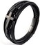 ZNDIJE Stainless Steel Braided Leather Bracelet for Men Cuff Bangle Cross Magnetic Clasp