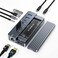 ACASIS USB C Hub with SSD Enclosure, Laptop Docking Station with 4K 60Hz HDMI, 100 W PD, USB A and C 3.1, SD/TF Card Reader, 10Gbps M.2 NVME SATA SSD Enclosure (Light Gray