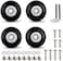 LBTOEM 50mm Set of 4 Luggage Suitcase Replacement Wheels Rubber Trolley Case Wheels Replacement Parts Swivel Caster Wheels Bearings Repair Kits Axles 30mm35mm, Black, 3.31 x 3.07 x 1.3 inch