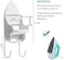 DOUBLE 2 C Iron Board Hanger Wall Mount Electric Iron Holder Iron and Ironing Board Storage Organizer Shelf with Removable Hooks for Household Bathroom Laundry Room(White
