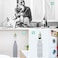 DOUBLE 2 C Iron Board Hanger Wall Mount Electric Iron Holder Iron and Ironing Board Storage Organizer Shelf with Removable Hooks for Household Bathroom Laundry Room(White