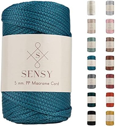S SENSY (Peacock- Sensy Premium 5mm Polyester Rope 100% Polypropylene Cord Macrame Cord 5mm Crochet Bag Cord Macrame Rope Crochet Thread Gift for Knitter (Peacock