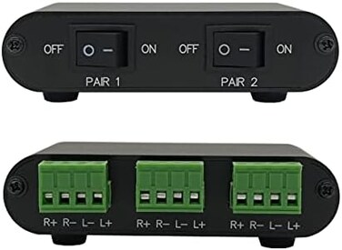 TENEALAY 2-Way Audio Stereo Speaker selector Switcher Box, Combiner Multi Zone A B Speaker Switch Distribution Controller Box - P21