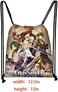 YUANHUISHENG Genshin Impact merch Gift Sets - 1 Genshin Impact Drawstring Bag Backpack, 50 Cartoon Stickers, 1 Lanyard, 2 Keychains,2 Bracelets, 4 Button Pins,6 Stickers for Anime Genshin Impact Fans