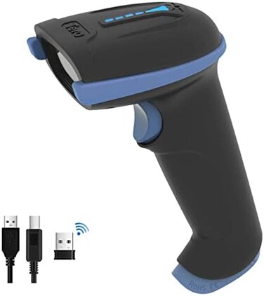 Tera Barcode Scanner Wireless and Wired with Battery Level Indicator 1D 2D QR Digital Printed Bar Code Reader Cordless Handheld Barcode Scanner Compact Plug and Play Model D5100