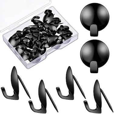 Zhengmy 30 Pack Metal Cubicle Hooks Fabric Panel Wall Hooks Cubicle Clips Push Pins Cubicle Picture Hangers for 20 lbs Office Home Kitchen Accessories Supplies(Black