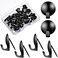 Zhengmy 30 Pack Metal Cubicle Hooks Fabric Panel Wall Hooks Cubicle Clips Push Pins Cubicle Picture Hangers for 20 lbs Office Home Kitchen Accessories Supplies(Black
