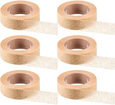 Nuanchu 6 Rolls Flexible Skin Tape Breathable Nose Tape Self Adhesive Gauze Tape for Wound Injuries Swelling Sports, 0.5 Inch x 10 Yards
