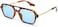 COASION Vintage 70s Flat Aviator Small Frame Sunglasses for Women Men Square Metal Design UV400 Protection Shades
