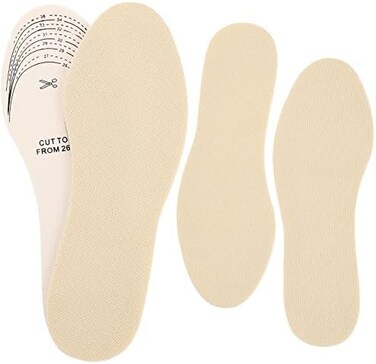 Eurzom 2 Pairs Kids Insoles Shoe Inserts Children Memory Sponge Insoles Washable Replacement Breathable Latex, Cutting Size Soft Women Toddler Shoe Filler for Spring Summer(Beige