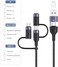 YOUSAMS PD 60W USB C Multi Fast Charging Cable Nylon Braided Cord 5-in-1 3A USB/C to Type C/Micro/Phone Fast Sync Charger Adapter Compatible with Laptop/Tablet/Phone