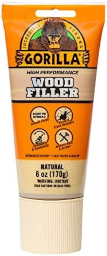 Gorilla All Purpose Wood Filler, 6oz Tube, Natural (Pack of 1