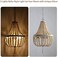 vivihobb 3-Light Wood Beaded Bohemian Mini Chandelier Pendant Light Fixture,Antique Metal Finish Natural Color Wooden Beads, for Bathroom,Living Room,Entryway and Bedroom