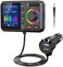 Nulaxy Bluetooth FM Transmitter for Car, Wireless Car Bluetooth V5.0 Adapter with Big Color Screen, Support QC3.0 Fast Charging, Hands-Free Call, MP3 Music Player BASSTRE Booster, TF Card AUX-KM28