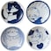Mino Ware Japanese Small Plate Set Ceramic Cute Cats Design Appetizer Dessert Sushi Sauce 3.94 x 0.8 Inches Set of 4