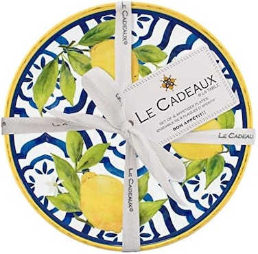 Le Cadeaux 097PAL Palermo Melamine Appetizer Plates, Set of 4, Lemon