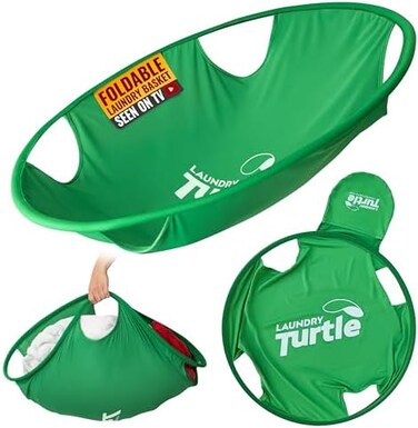 سلة غسيل قابلة للطي من Laundry Turtle الأصلية - كبيرة - سلة غسيل مبتكرة، حقيبة غسيل، محمولة، قابلة للطي للتخزين وسهلة الاستخدام للغاية.