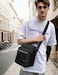 BIMMI Men's Small Messenger Bag Waterproof Shoulder Bag Casual Black Purse Handbag Crossbody Bag Sling Bag for Work School