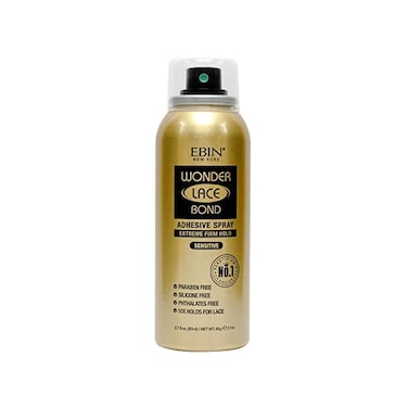 EBIN NEW YORK Wonder Lace Bond Adhesive Spray Sensitive &ndash; Extreme Firm Hold 2.7oz/ 80mlGentle Use, Paraben Free, Silicon Free, Phthalates Free, Perfect For Delicate Scalp, Fast Drying, No Residue