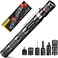 POXIMO 5 in 1 Everyday Multitool, Tactical Survival Gear with Flashlight, Lighter (No Fuel, Glass Breaker, Knife and Compass Pocket Tool, Gift for Men
