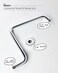 PHASAT S Shaped Shower Arm with Flange,High Rise Shower Head Extension Arm Chrome,PU9D02
