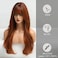 HAIRCUBE Long Auburn Wig with Bangs Layered Curly Orange Wigs for Women Natural Synthetic Wigs for Daily Use (pelucas de cabello natural