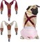 Pet Soft Dog Suspenders 2 Pieces Female Dog Diaper Suspenders for Dogs Diaper Keeper Suspender for Dog Skirt, Dog Dress (BrownBurgundy, XS/S