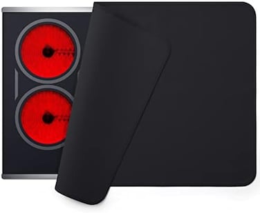FLASLD Fireproof and Waterproof Stove Top Covers, 21&times;32 inch Electric Stove Cover Mat, Glass Top Stove Cover - Ceramic Glass Cooktop Protector - Flat Top Oven Cover, Black Without Logo