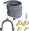 Manste Universal Washing Machine Drain Hose Extension Kit Includes 10FT Corrugated and Flexible Washing Machine Drain Hose Replacement, U-Bend Hose Holder, Extension Adapter and 4 Pieces Clamps (10