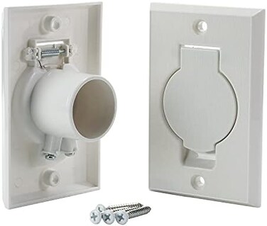 ANTOBLE 2 Pcs Standard Central Vacuum Inlet Valve Plate White for Beam Central Vac - White Round Door