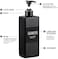 Segbeauty Shampoo and Conditioner Dispenser Refillable, 3pcs 16.9oz Shower Bottles Soap Dispenser with Labels, 500ml Empty Plastic Square Pump Bottle Dispenser Body Wash Containers for Bathroom Black