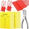 Chunful 101 Pieces Monthly Fire Extinguisher Inspection Tags 2022 4 Years Maintenance Tags and Plastic Tamper Seals Numbered Security Tags with Handheld Hole Puncher (Red, Yellow,Fire Extinguisher